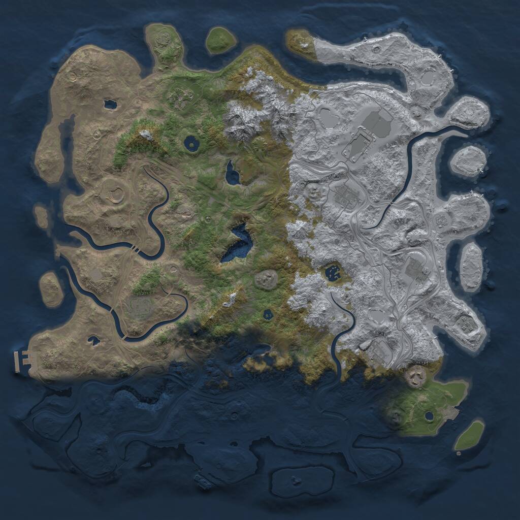 Rust Map: Procedural Map, Size: 5000, Seed: 191478655, 16 Monuments