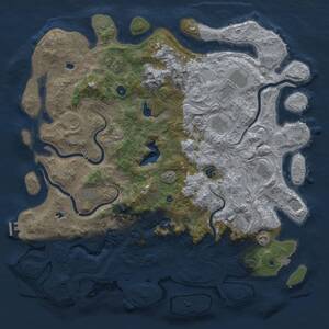 Thumbnail Rust Map: Procedural Map, Size: 5000, Seed: 191478655, 16 Monuments