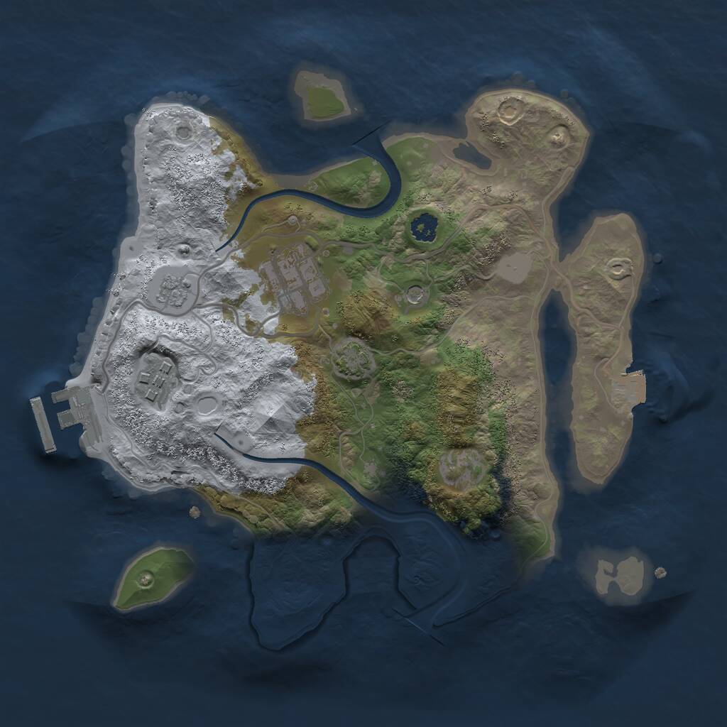 Rust Map: Procedural Map, Size: 2600, Seed: 3200, 7 Monuments