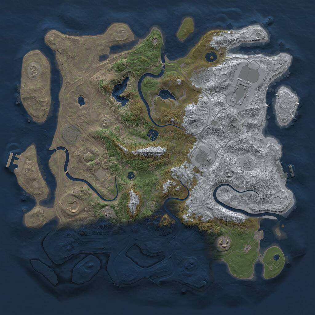 Rust Map: Procedural Map, Size: 4250, Seed: 71125, 14 Monuments
