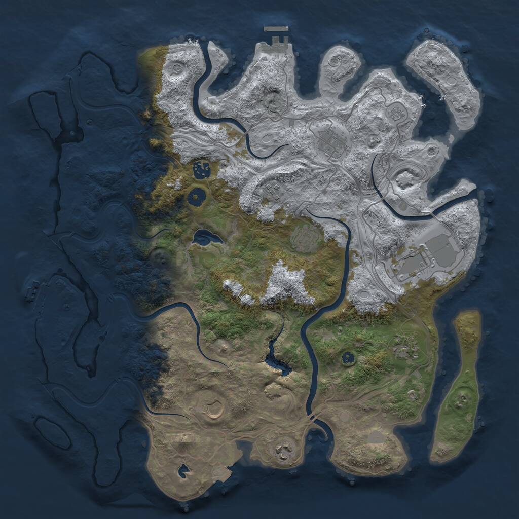 Rust Map: Procedural Map, Size: 4250, Seed: 280084161, 14 Monuments