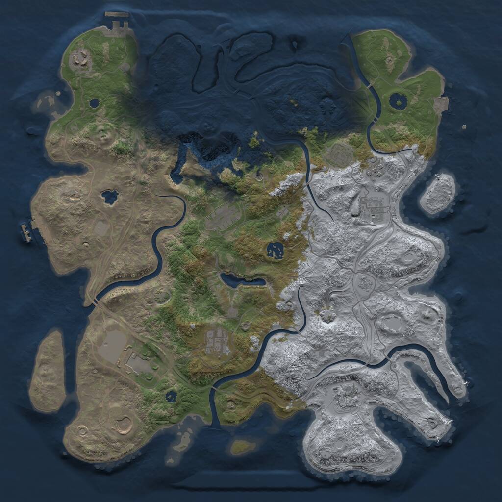 Rust Map: Procedural Map, Size: 4250, Seed: 1841652919, 16 Monuments