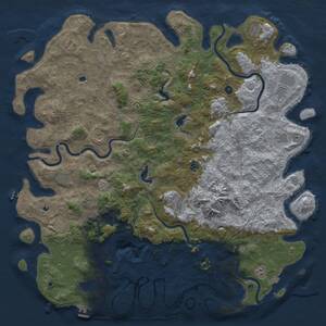 Thumbnail Rust Map: Procedural Map, Size: 6000, Seed: 2608534, 17 Monuments