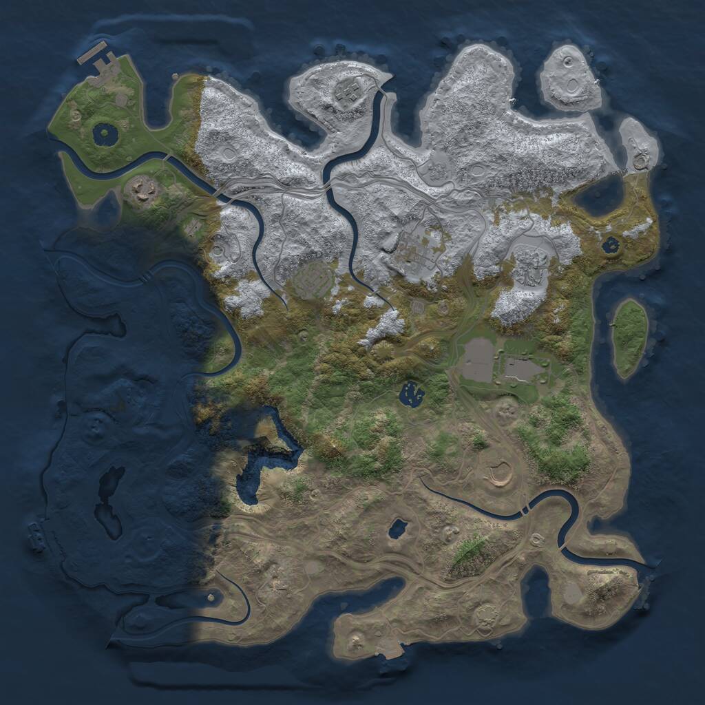 Rust Map: Procedural Map, Size: 4250, Seed: 198276, 14 Monuments
