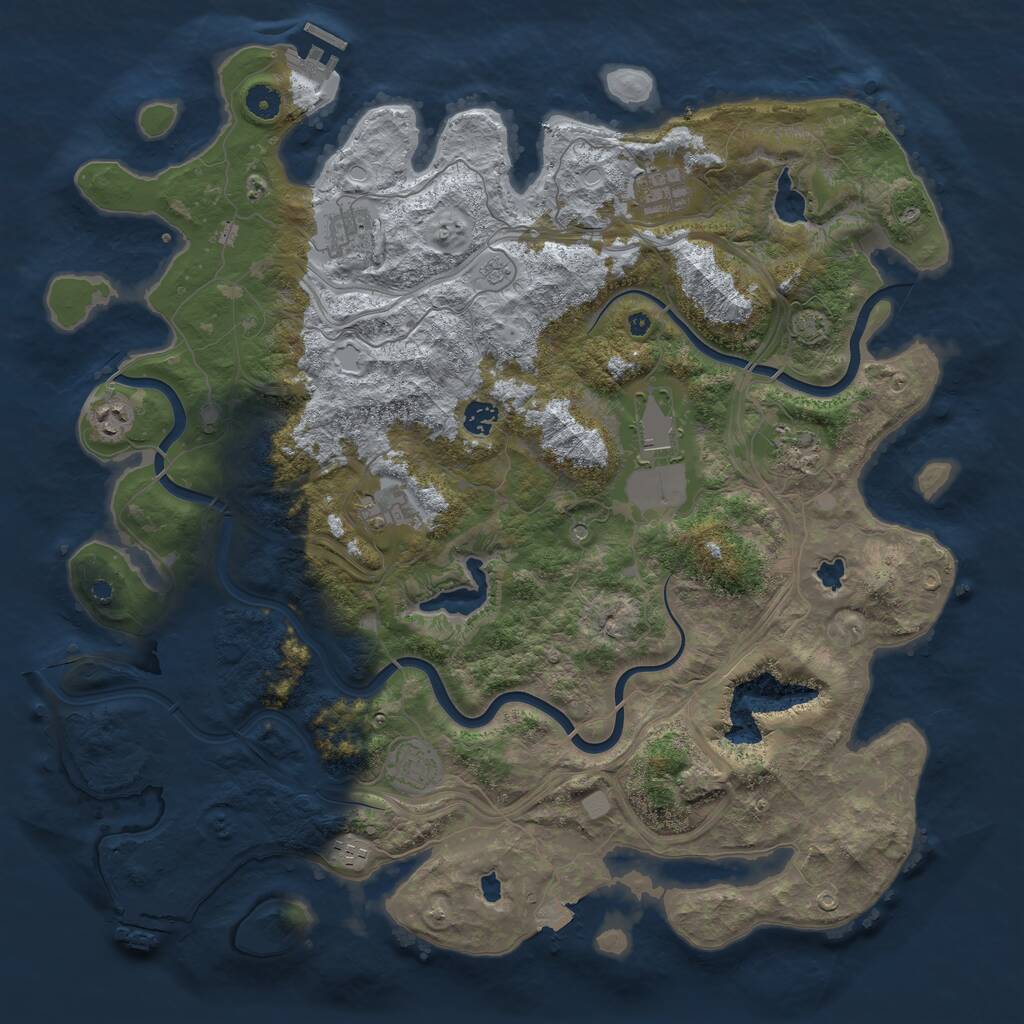 Rust Map: Procedural Map, Size: 4500, Seed: 58717288, 15 Monuments