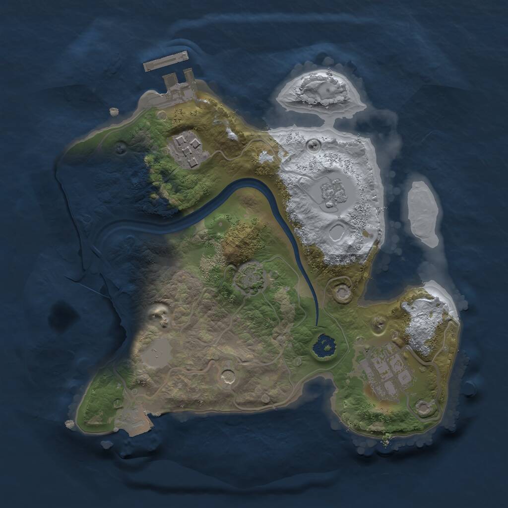 Rust Map: Procedural Map, Size: 2250, Seed: 32852, 7 Monuments