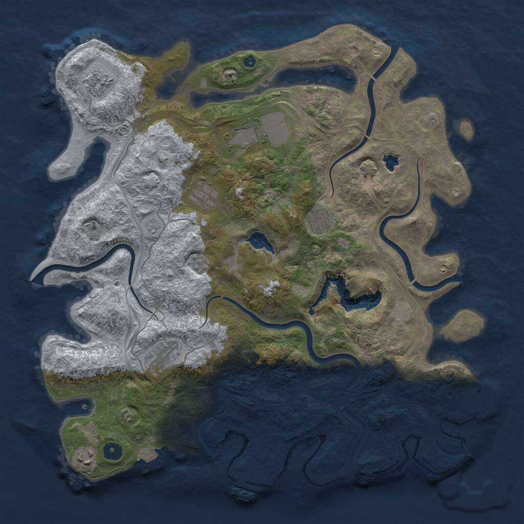 Rust Map: Procedural Map, Size: 4250, Seed: 1167480975, 13 Monuments