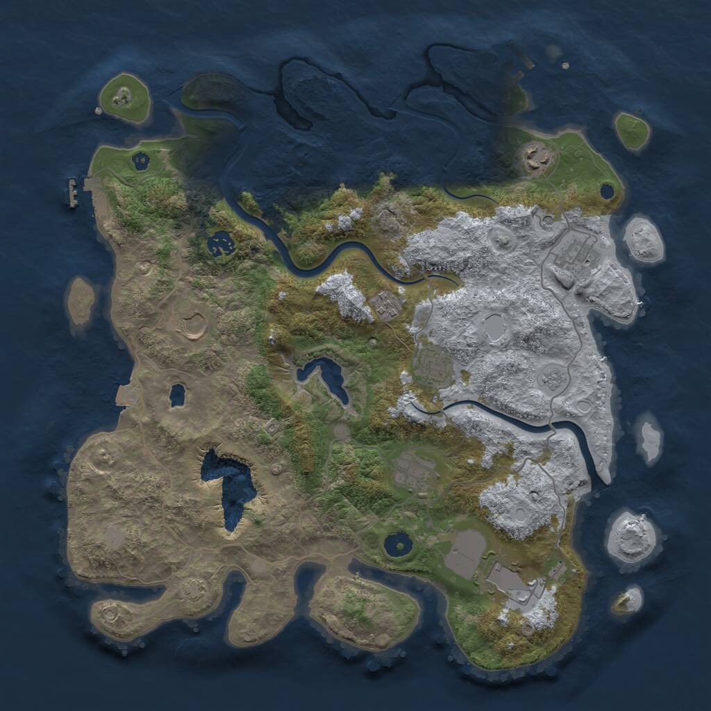 Rust Map: Procedural Map, Size: 4000, Seed: 1987107159, 14 Monuments