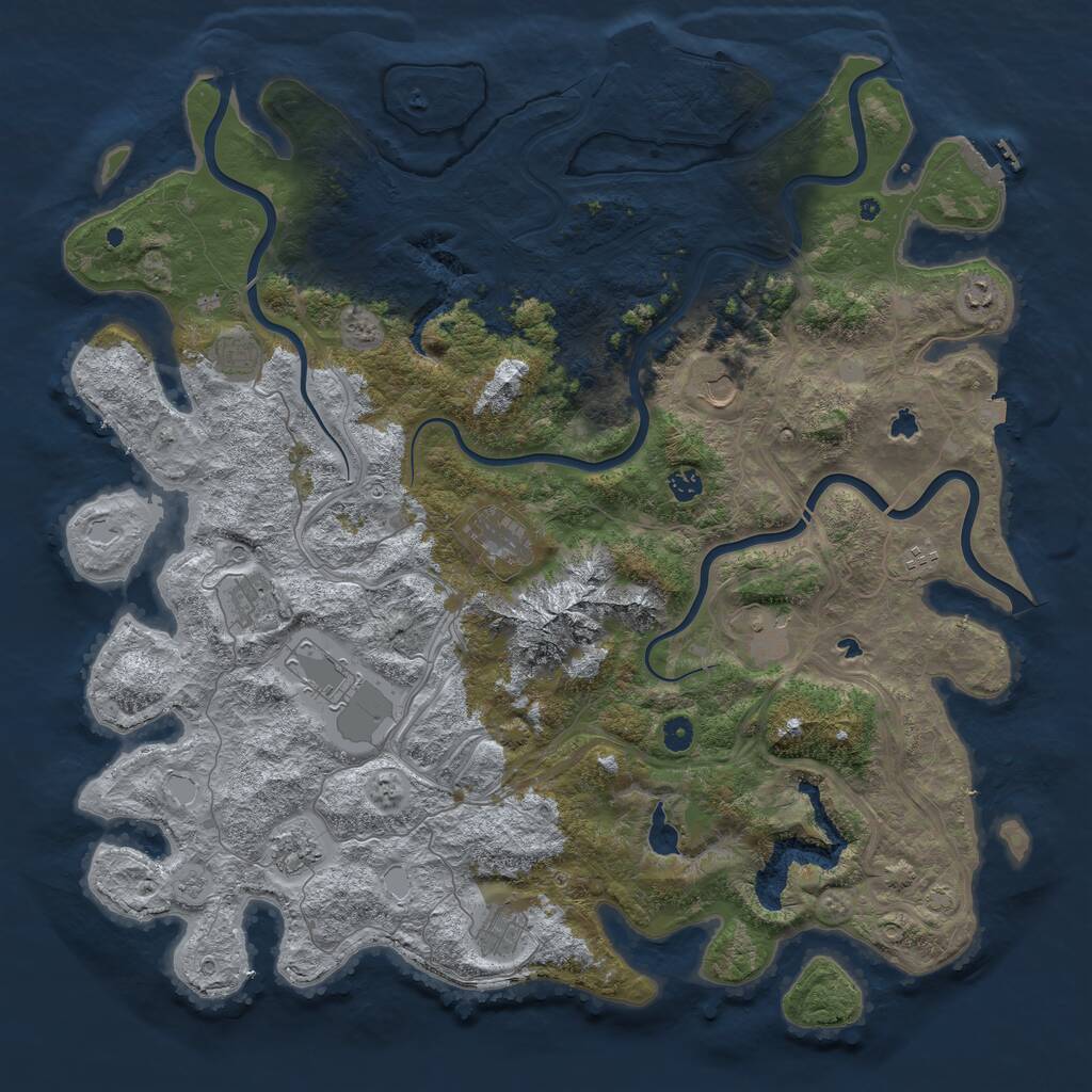 Rust Map: Procedural Map, Size: 5000, Seed: 93838356, 17 Monuments