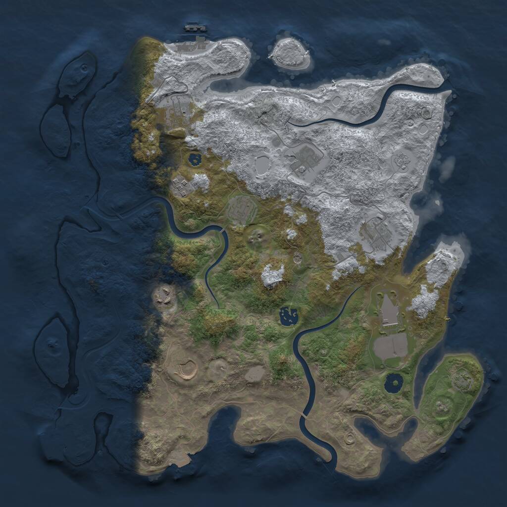 Rust Map: Procedural Map, Size: 3900, Seed: 1551466061, 15 Monuments