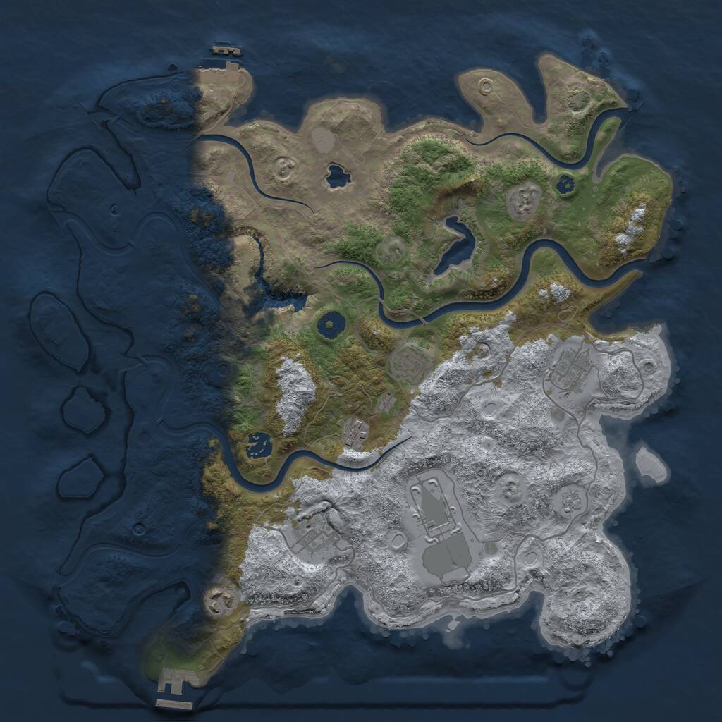 Rust Map: Procedural Map, Size: 4000, Seed: 1337667, 13 Monuments
