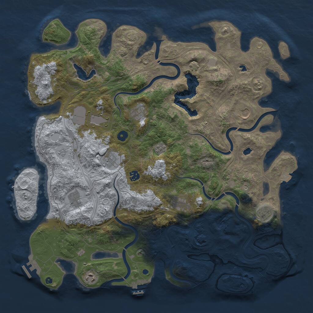 Rust Map: Procedural Map, Size: 4500, Seed: 75653716, 16 Monuments