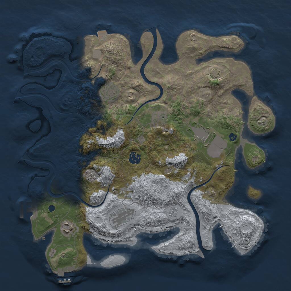 Rust Map: Procedural Map, Size: 3600, Seed: 24082024, 13 Monuments