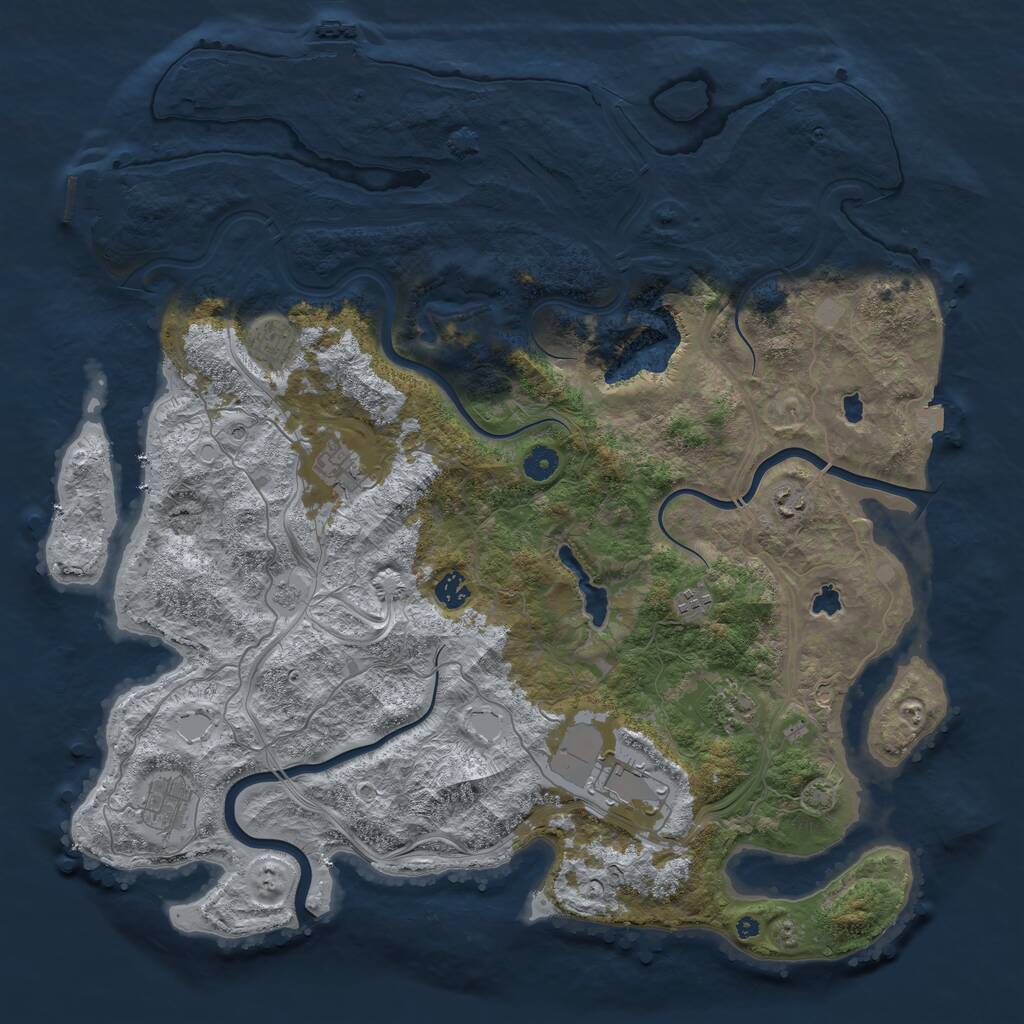 Rust Map: Procedural Map, Size: 4500, Seed: 754356, 14 Monuments