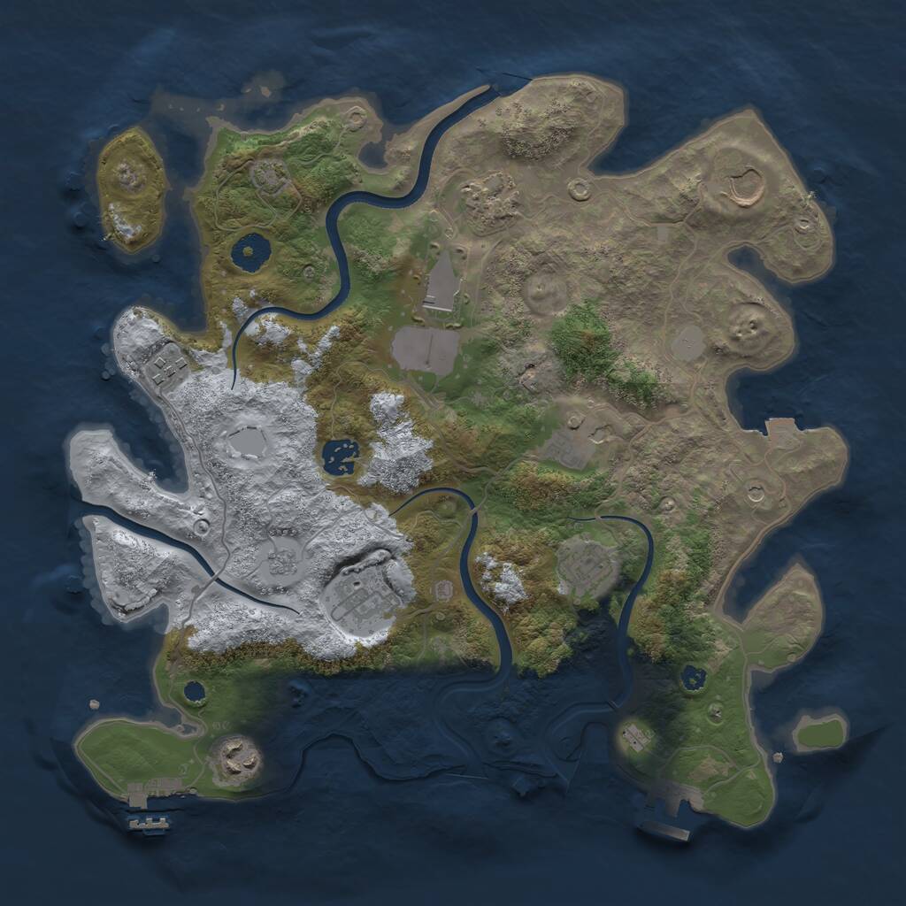 Rust Map: Procedural Map, Size: 3600, Seed: 398746, 15 Monuments