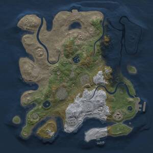 Thumbnail Rust Map: Procedural Map, Size: 3250, Seed: 1059087066, 11 Monuments