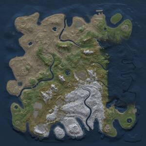 Thumbnail Rust Map: Procedural Map, Size: 4500, Seed: 736809657, 16 Monuments