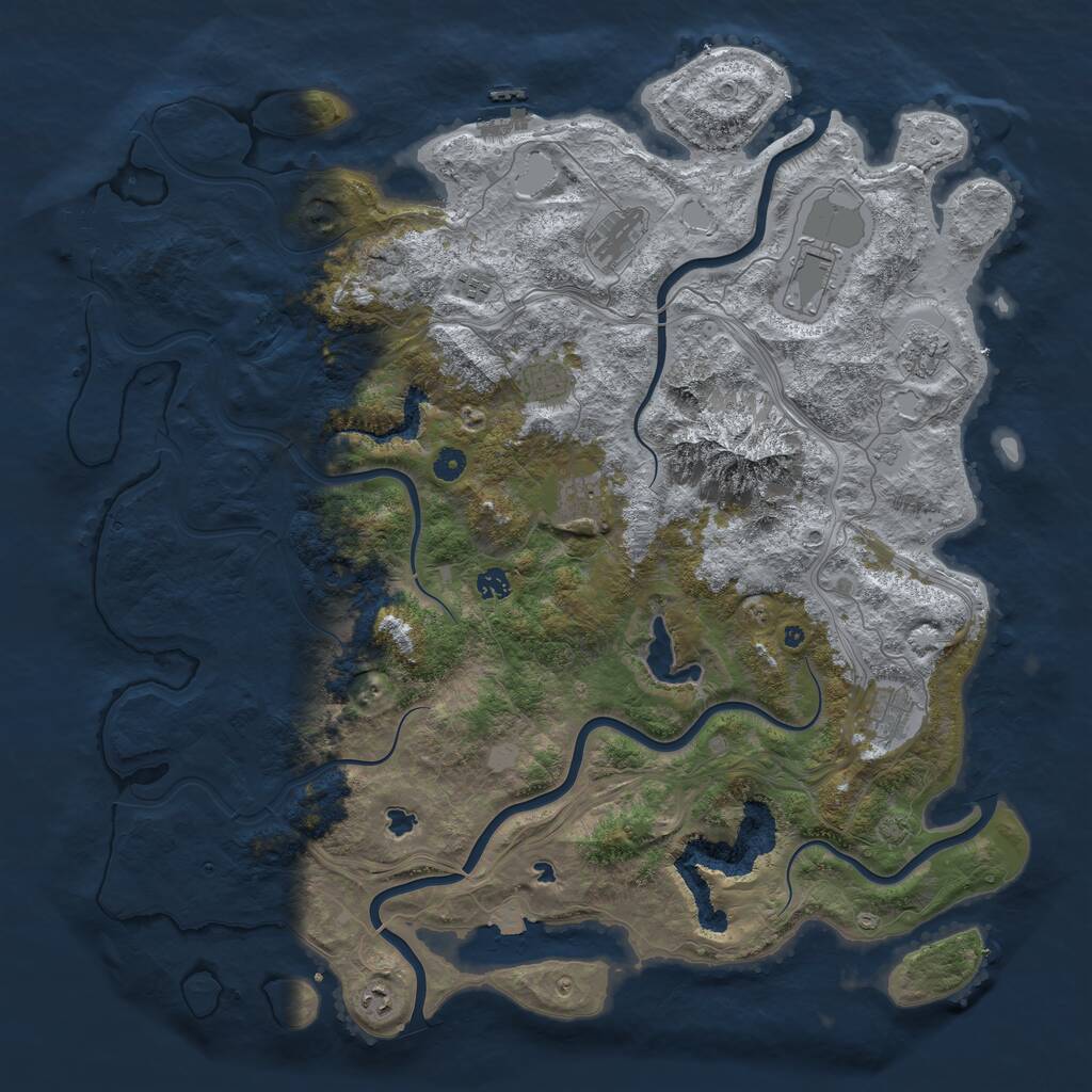 Rust Map: Procedural Map, Size: 5000, Seed: 880150, 15 Monuments