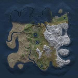 Thumbnail Rust Map: Procedural Map, Size: 3000, Seed: 520188584, 7 Monuments