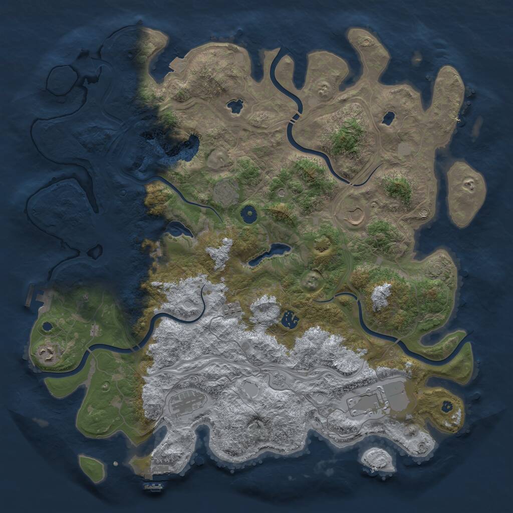 Rust Map: Procedural Map, Size: 4500, Seed: 1248449071, 13 Monuments