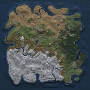 Thumbnail Rust Map: Procedural Map, Size: 4500, Seed: 408238499, 19 Monuments
