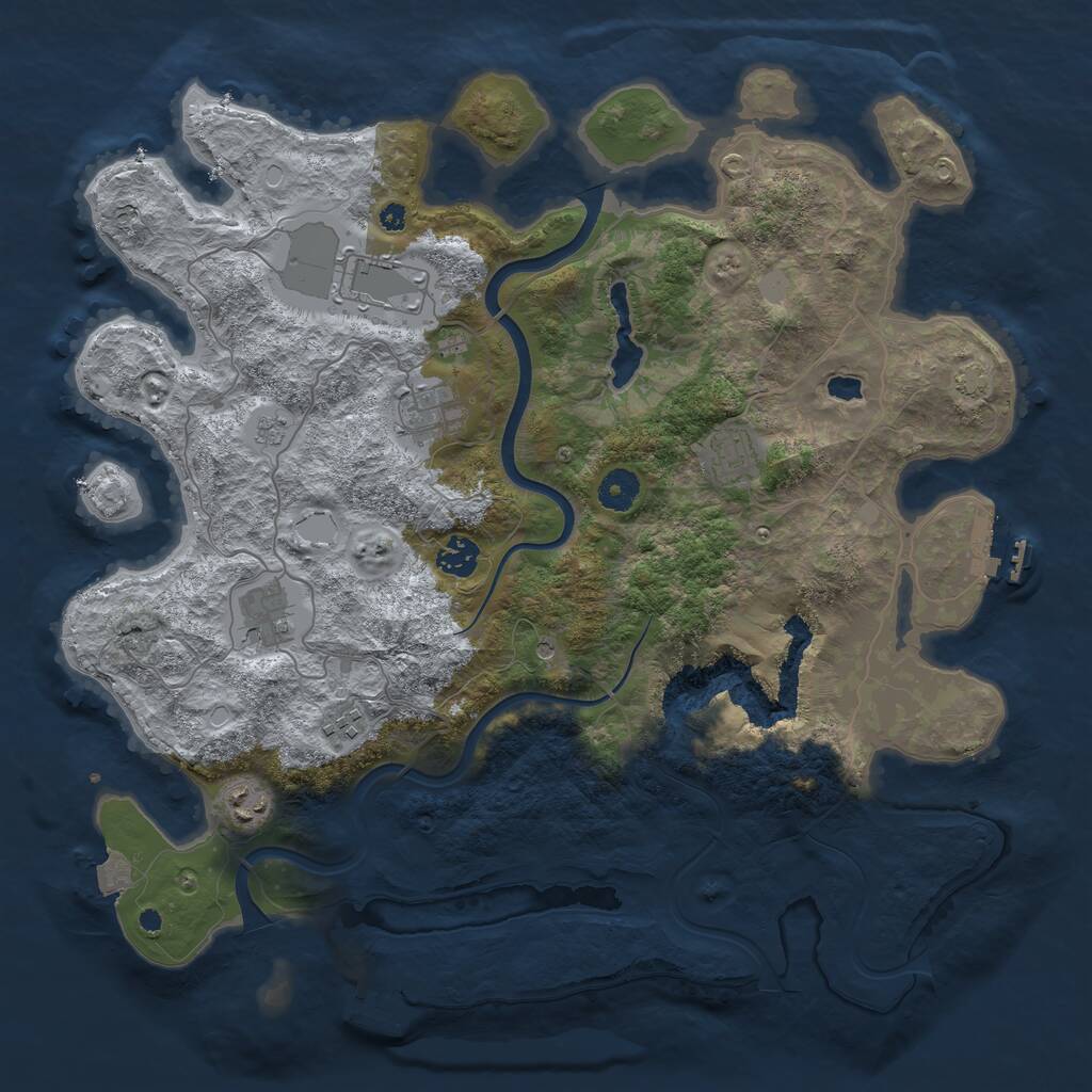 Rust Map: Procedural Map, Size: 4000, Seed: 771544932, 13 Monuments
