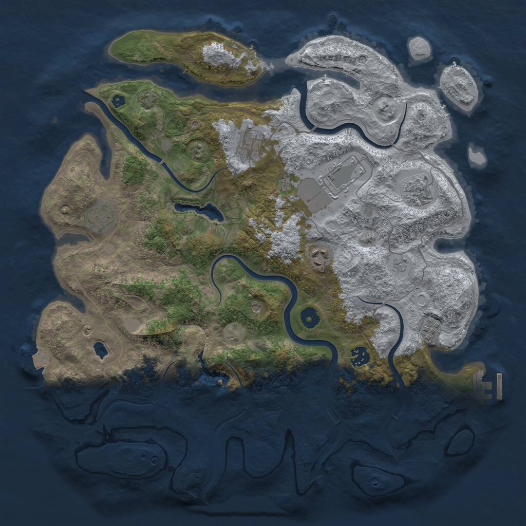 Rust Map: Procedural Map, Size: 4000, Seed: 157931, 12 Monuments