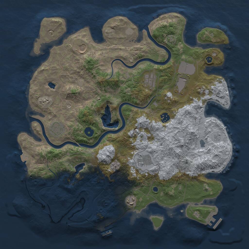 Rust Map: Procedural Map, Size: 4000, Seed: 1866976308, 14 Monuments