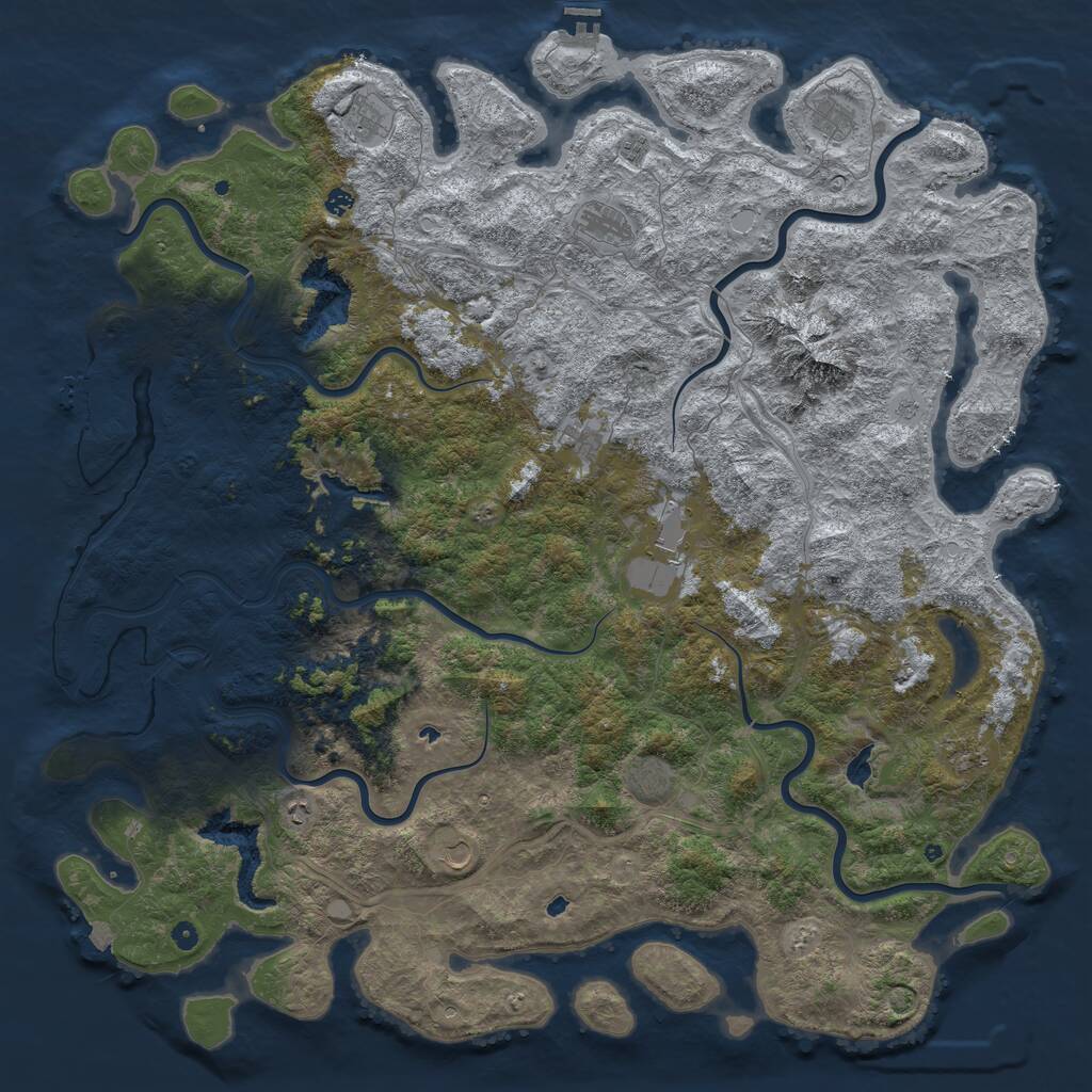 Rust Map: Procedural Map, Size: 6000, Seed: 52889824, 17 Monuments