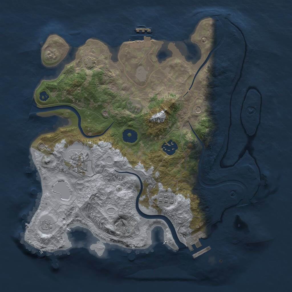 Rust Map: Procedural Map, Size: 3000, Seed: 5349, 9 Monuments
