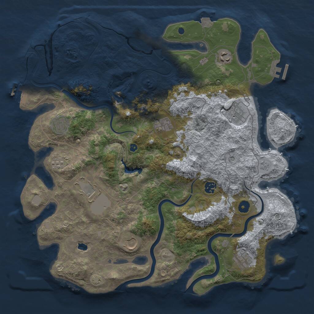 Rust Map: Procedural Map, Size: 4000, Seed: 879750413, 15 Monuments