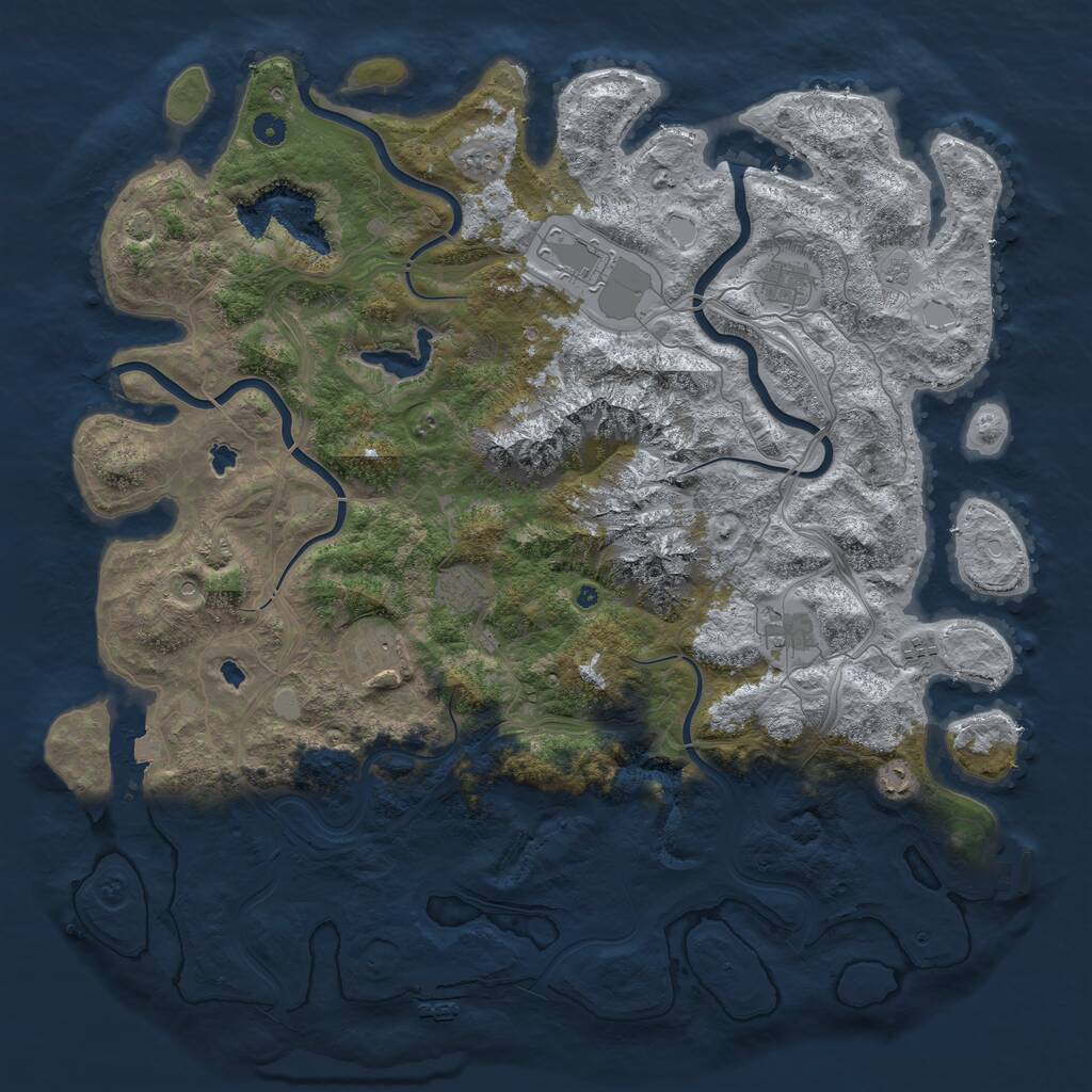 Rust Map: Procedural Map, Size: 5000, Seed: 807957892, 13 Monuments