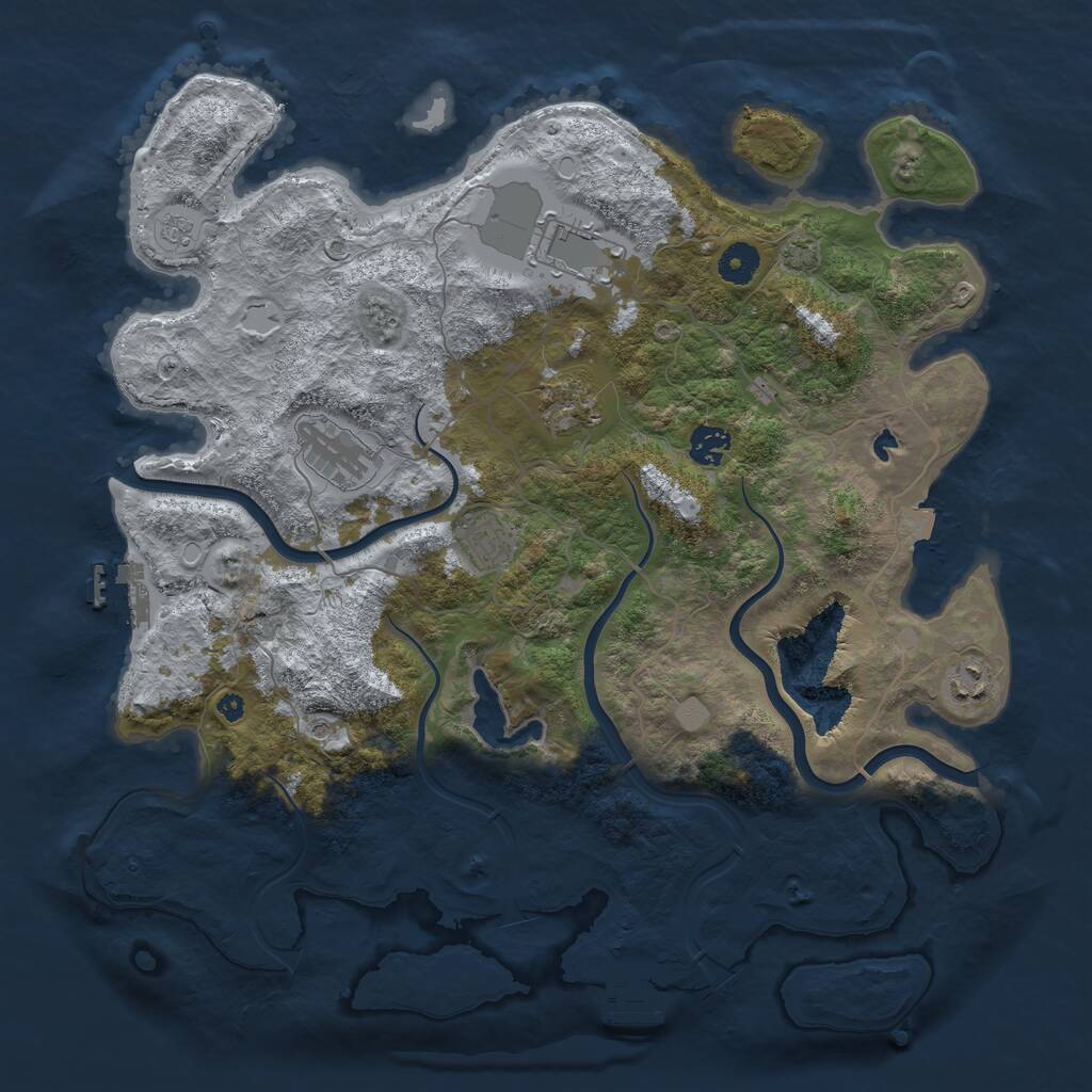 Rust Map: Procedural Map, Size: 4000, Seed: 64149, 12 Monuments