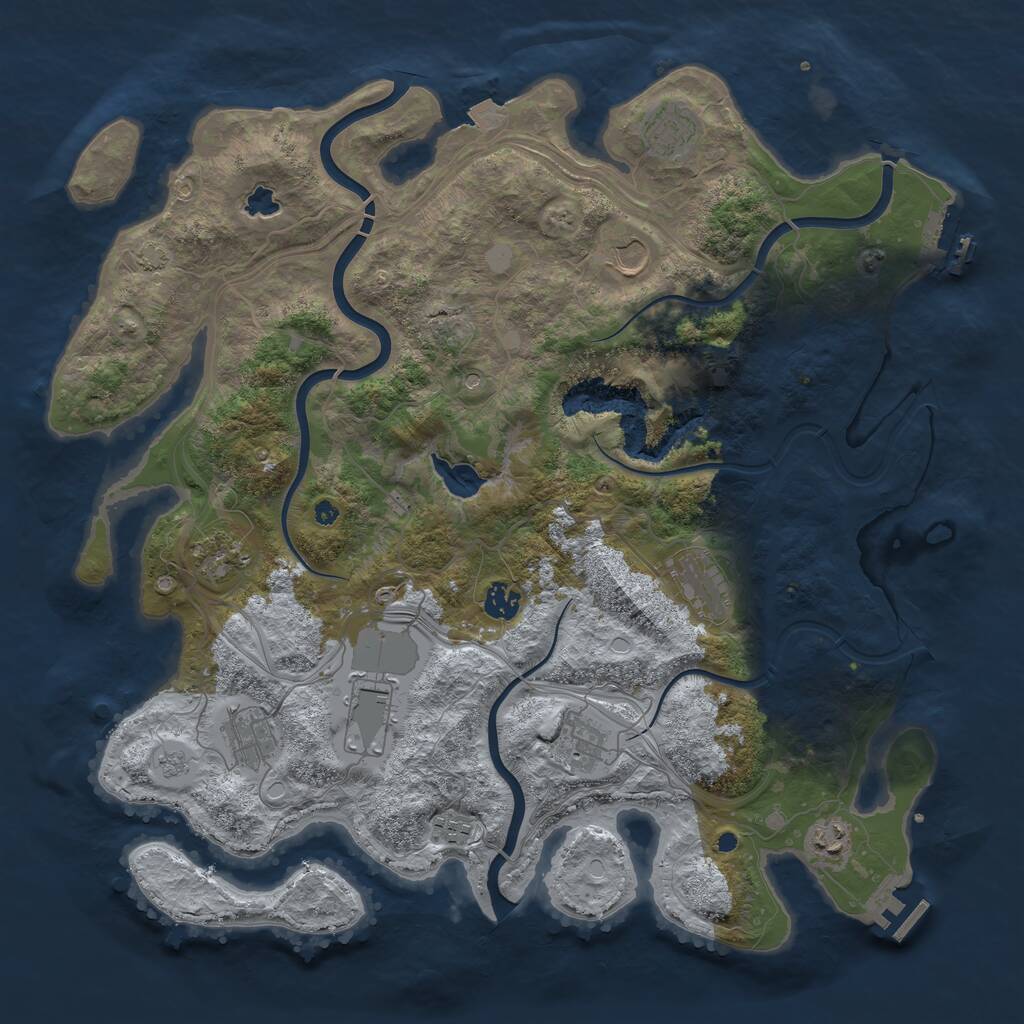 Rust Map: Procedural Map, Size: 4250, Seed: 5003, 16 Monuments