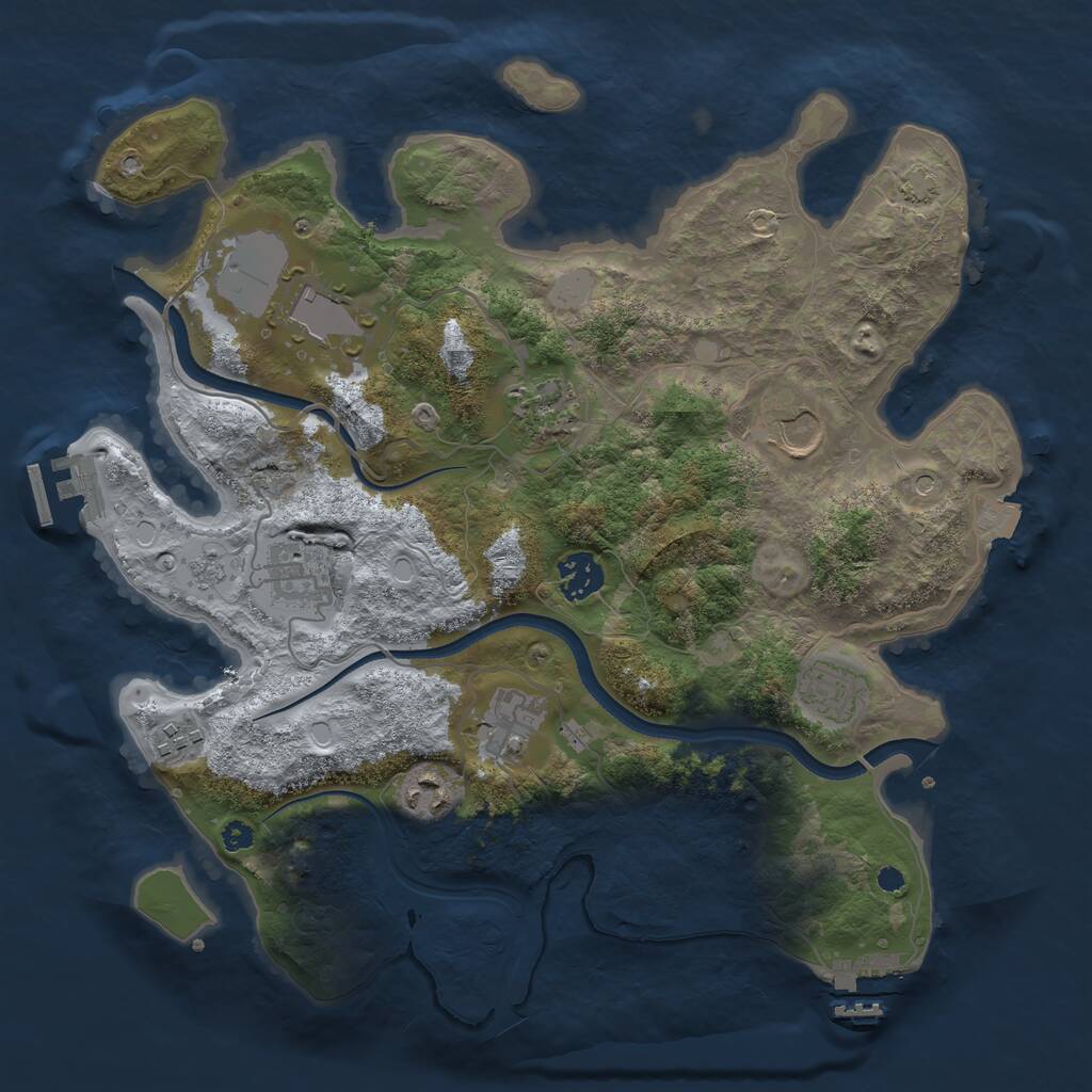 Rust Map: Procedural Map, Size: 3500, Seed: 508000387, 15 Monuments