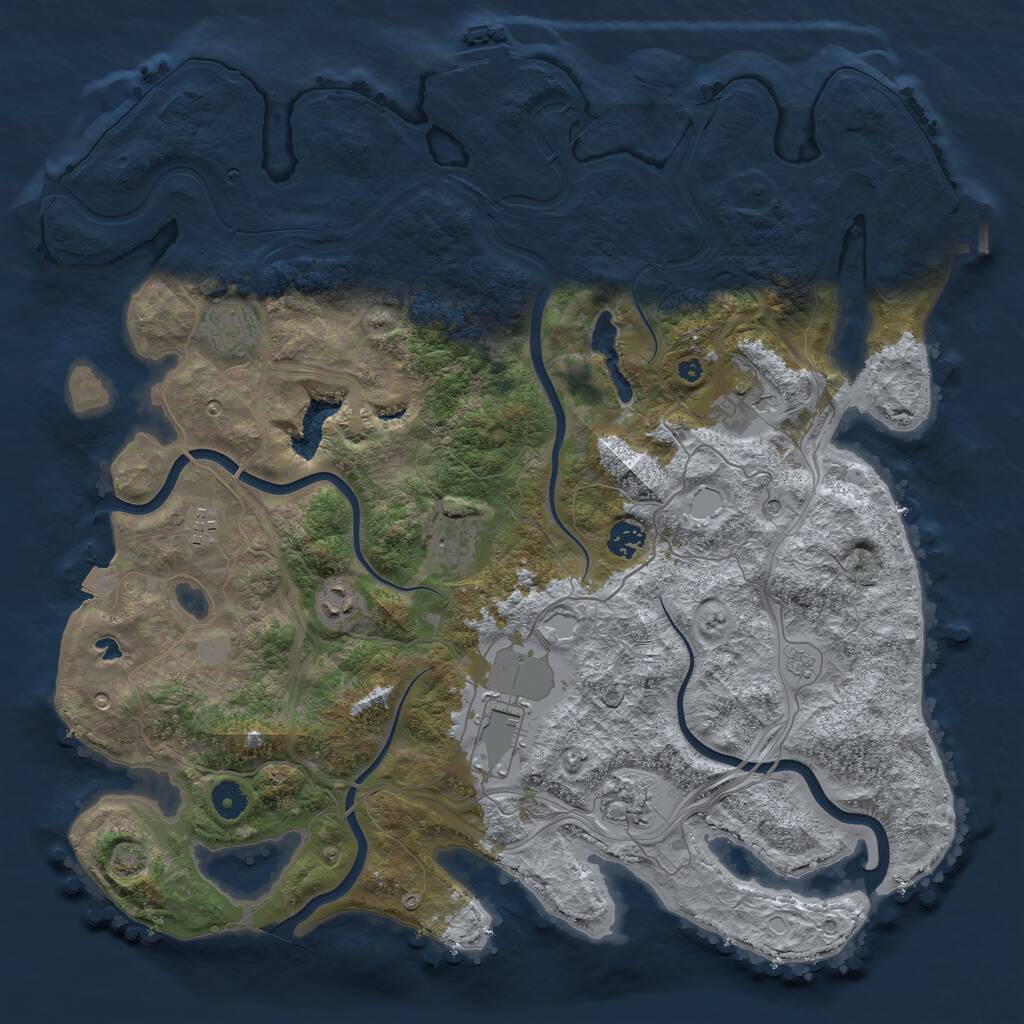 Rust Map: Procedural Map, Size: 4250, Seed: 22461, 14 Monuments