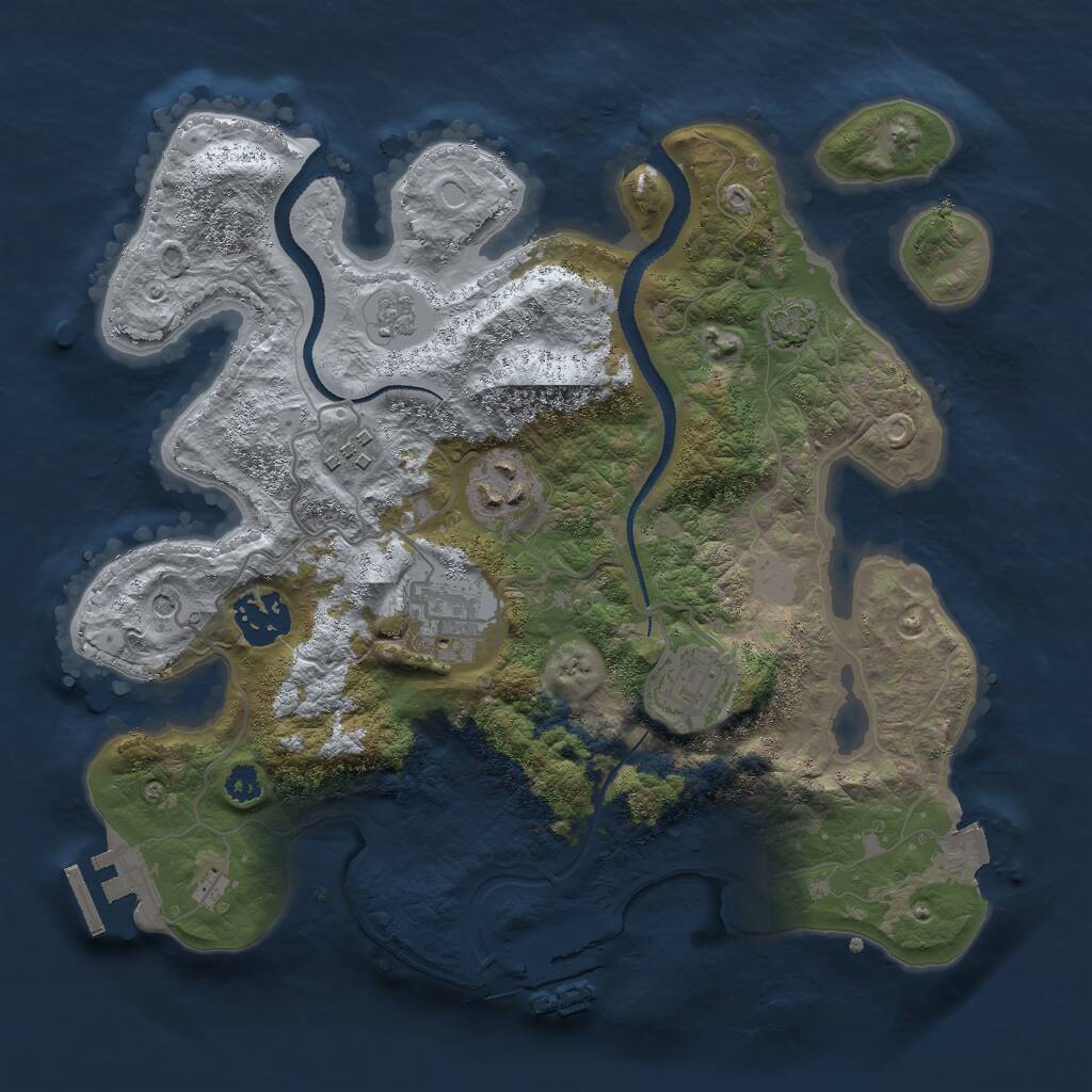 Rust Map: Procedural Map, Size: 3000, Seed: 24814, 11 Monuments