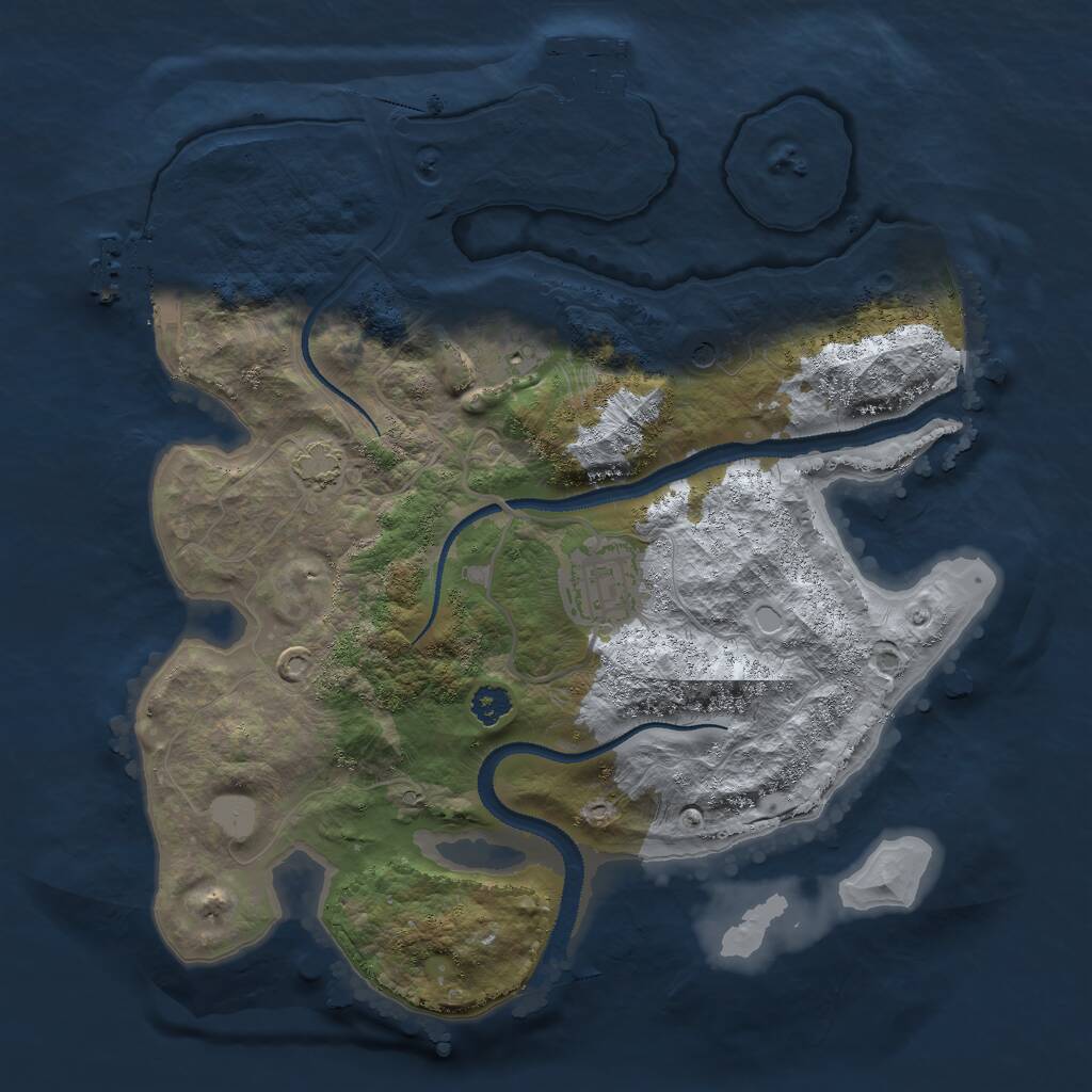 Rust Map: Procedural Map, Size: 2800, Seed: 1054447430, 7 Monuments