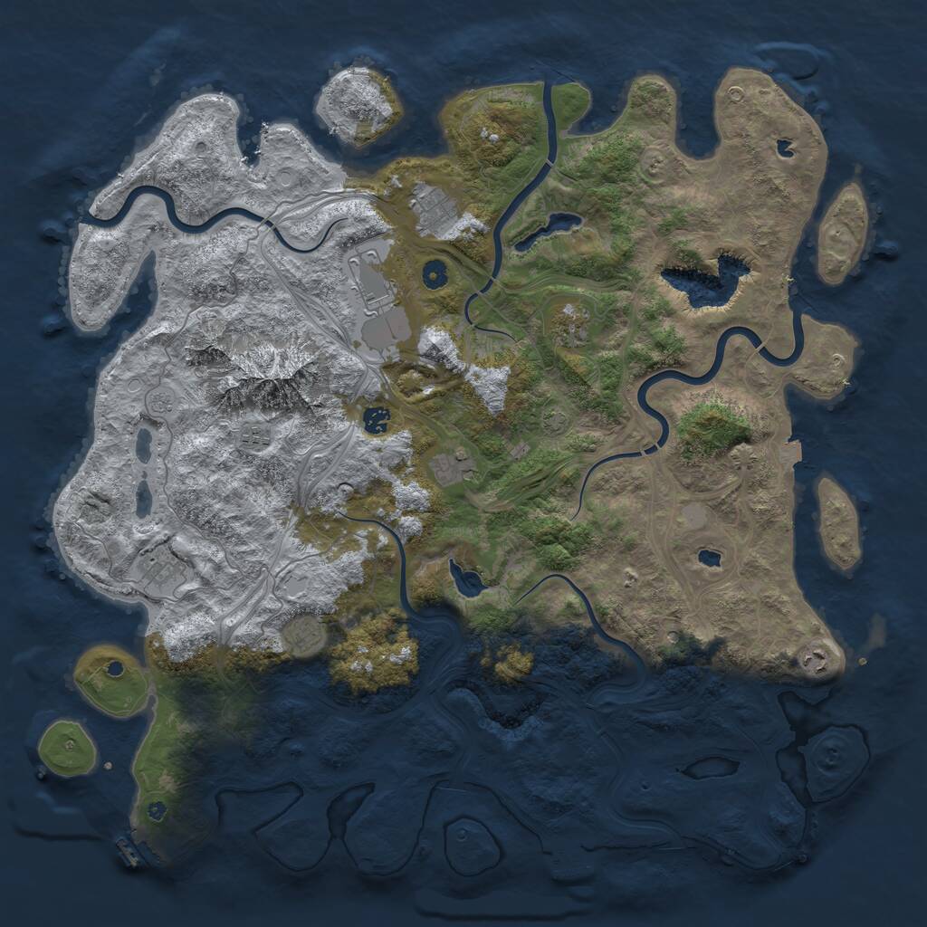 Rust Map: Procedural Map, Size: 5000, Seed: 1856, 15 Monuments