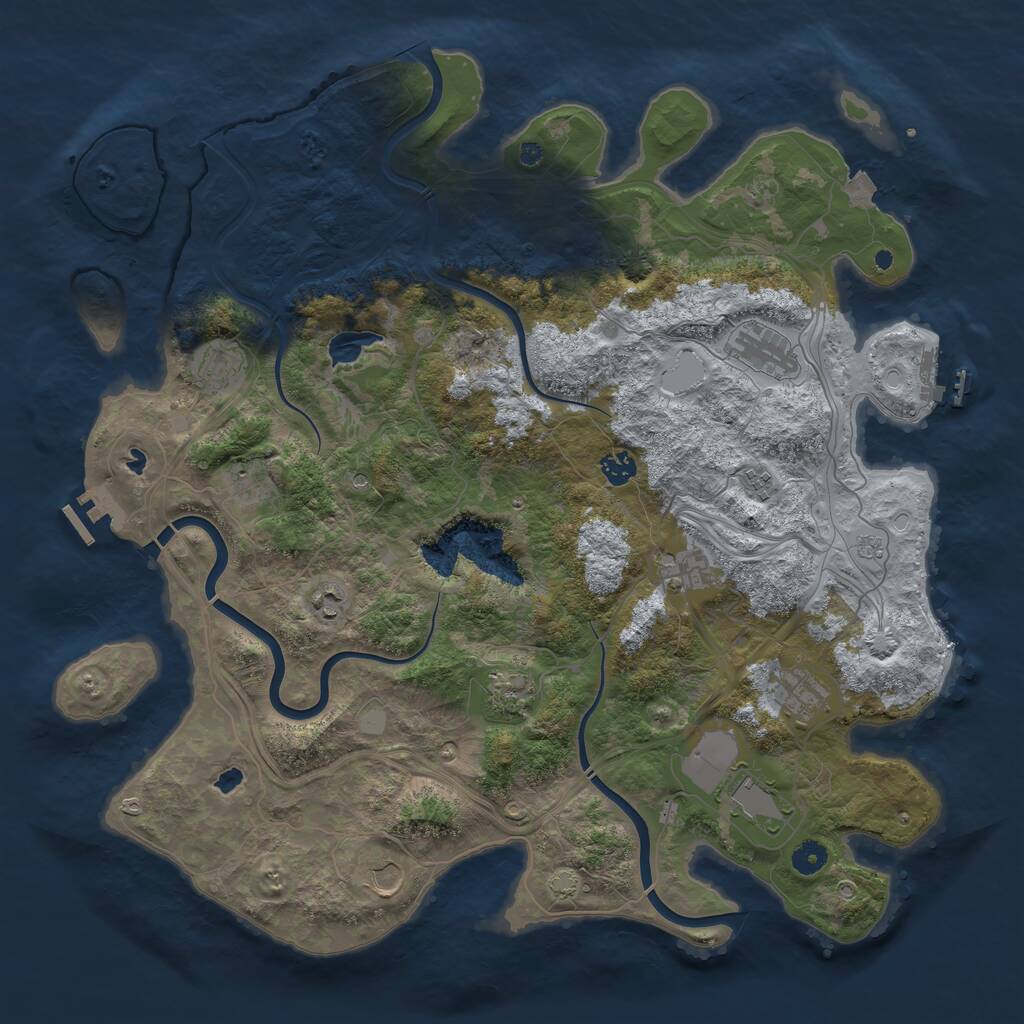 Rust Map: Procedural Map, Size: 4500, Seed: 317326106, 17 Monuments
