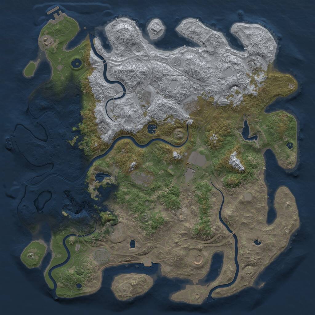 Rust Map: Procedural Map, Size: 4800, Seed: 186038235, 17 Monuments