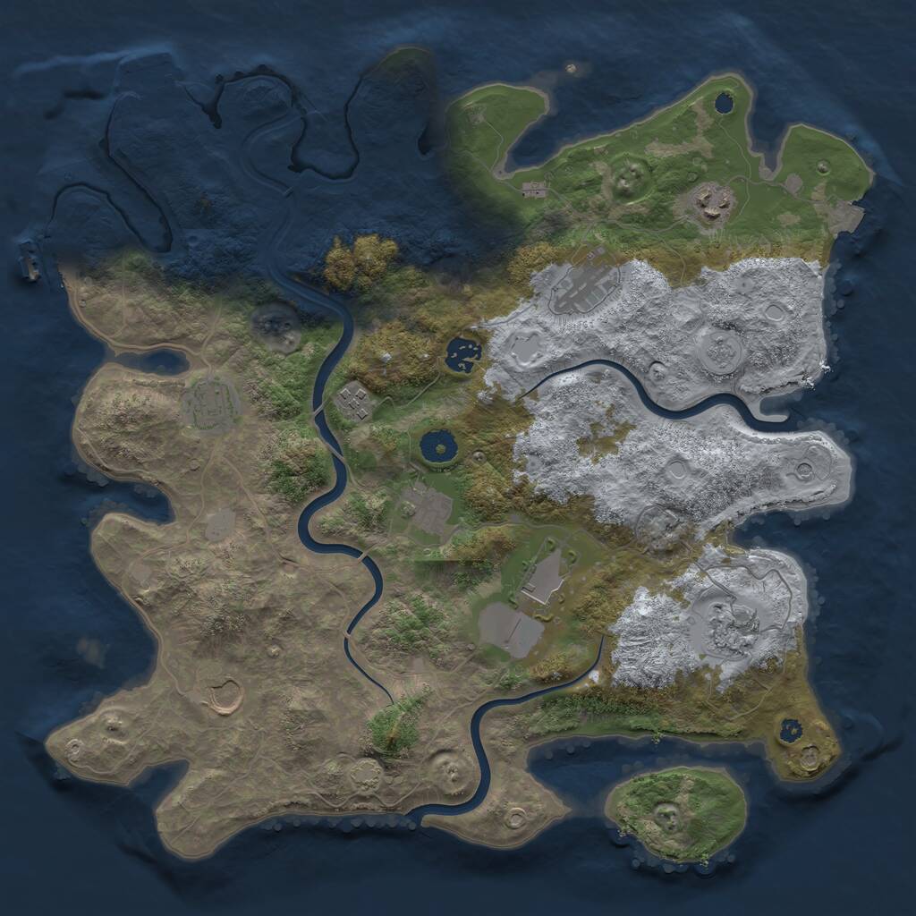 Rust Map: Procedural Map, Size: 3900, Seed: 391475366, 15 Monuments