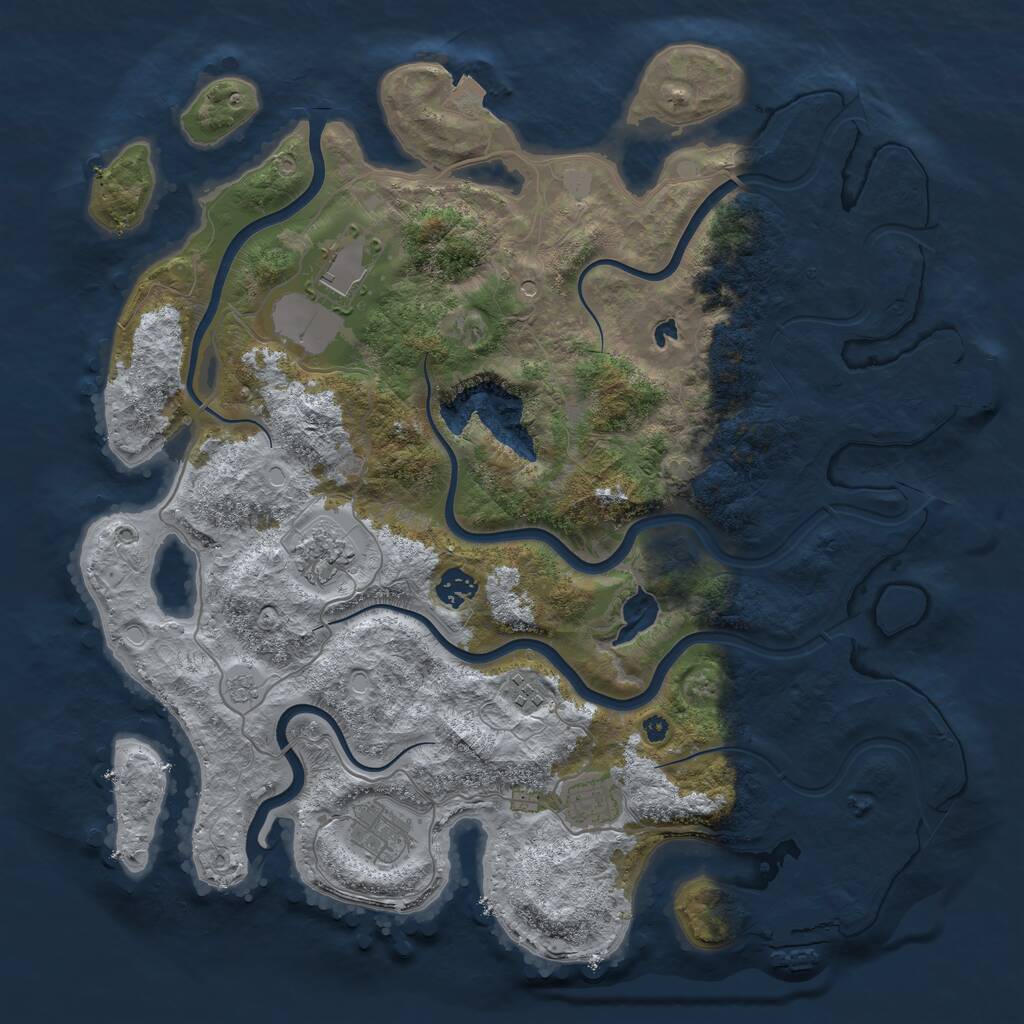 Rust Map: Procedural Map, Size: 4000, Seed: 90047769, 12 Monuments