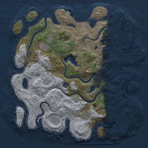 Thumbnail Rust Map: Procedural Map, Size: 4000, Seed: 90047769, 12 Monuments