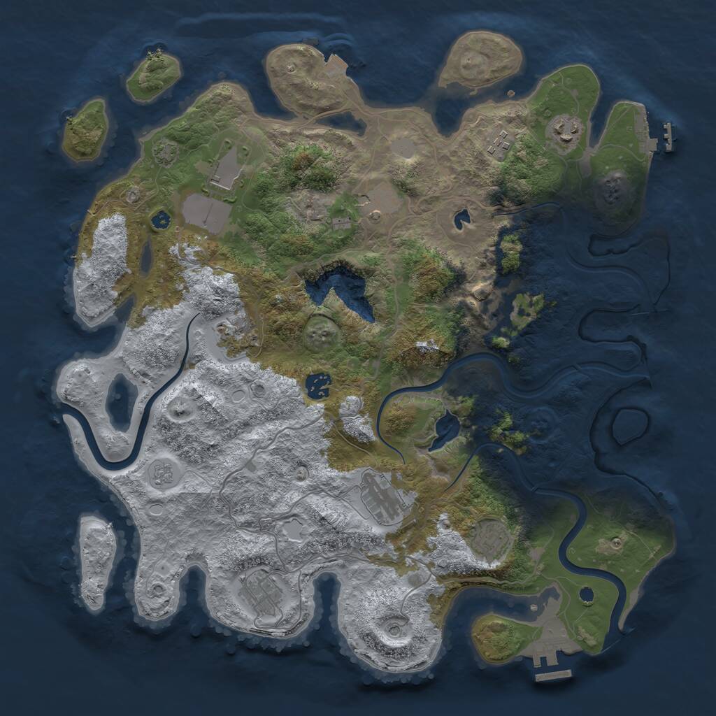 Rust Map: Procedural Map, Size: 4000, Seed: 90047769, 16 Monuments