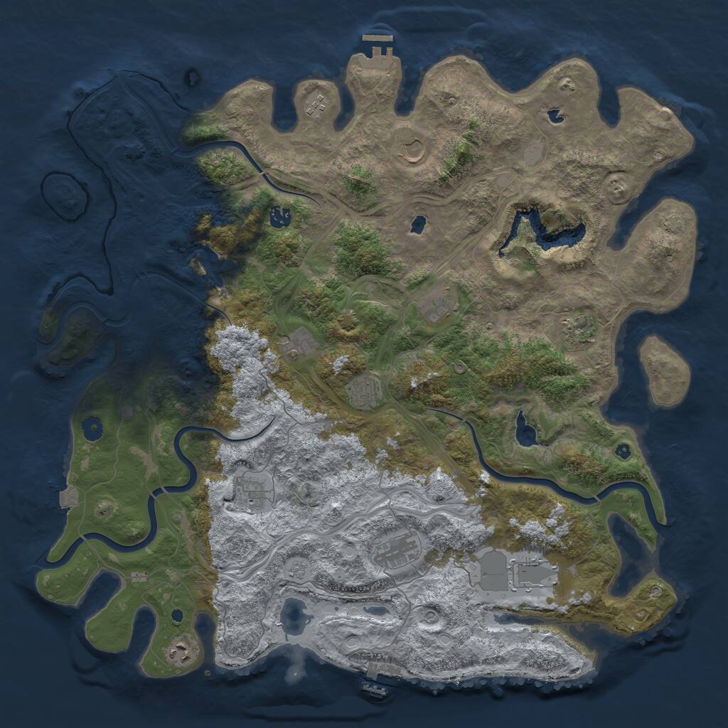 Rust Map: Procedural Map, Size: 4800, Seed: 561109095, 17 Monuments