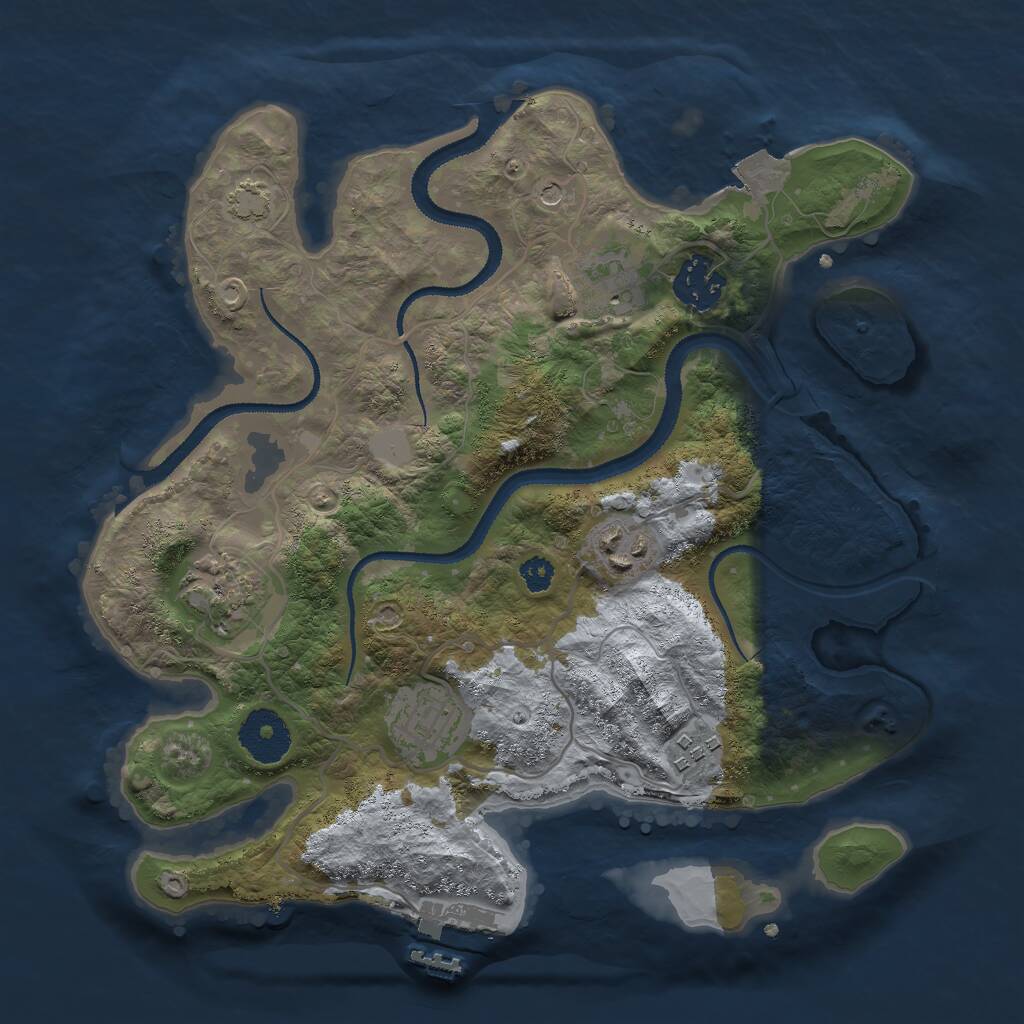 Rust Map: Procedural Map, Size: 3000, Seed: 431261227, 10 Monuments