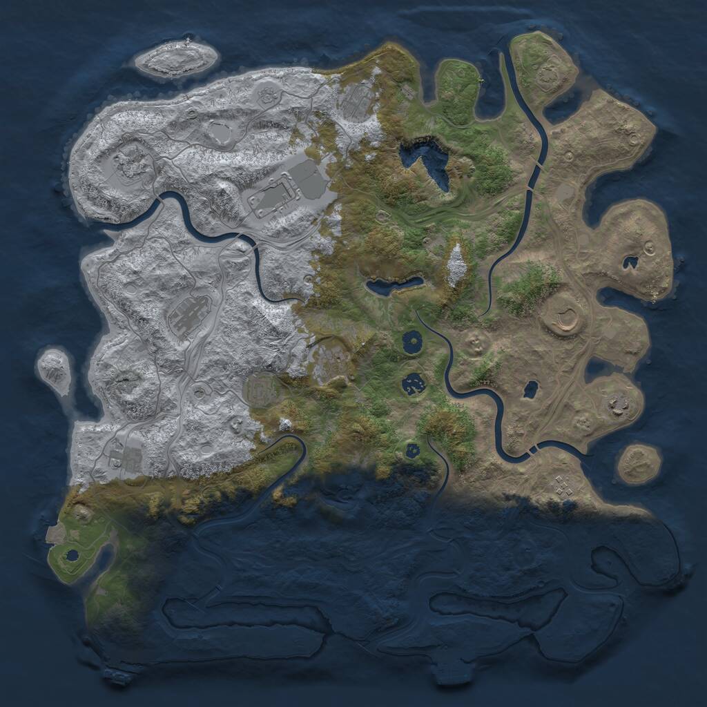 Rust Map: Procedural Map, Size: 4800, Seed: 2146396766, 17 Monuments