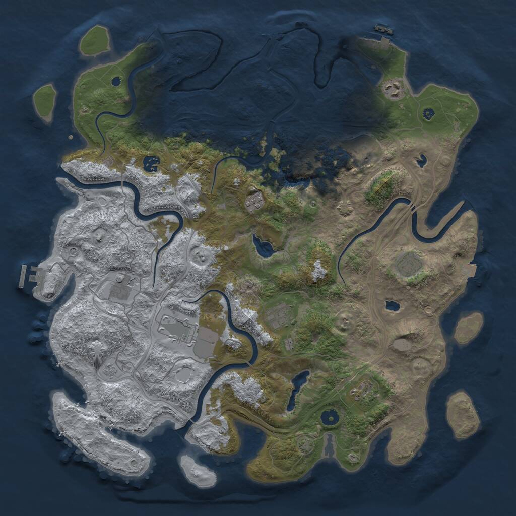 Rust Map: Procedural Map, Size: 4500, Seed: 707123609, 15 Monuments