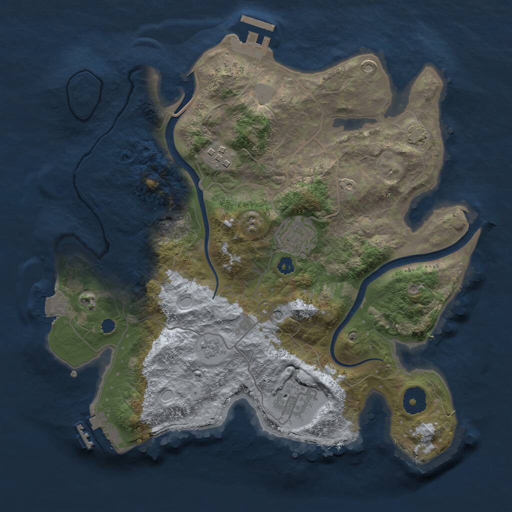 Rust Map: Procedural Map, Size: 3000, Seed: 17725800, 9 Monuments